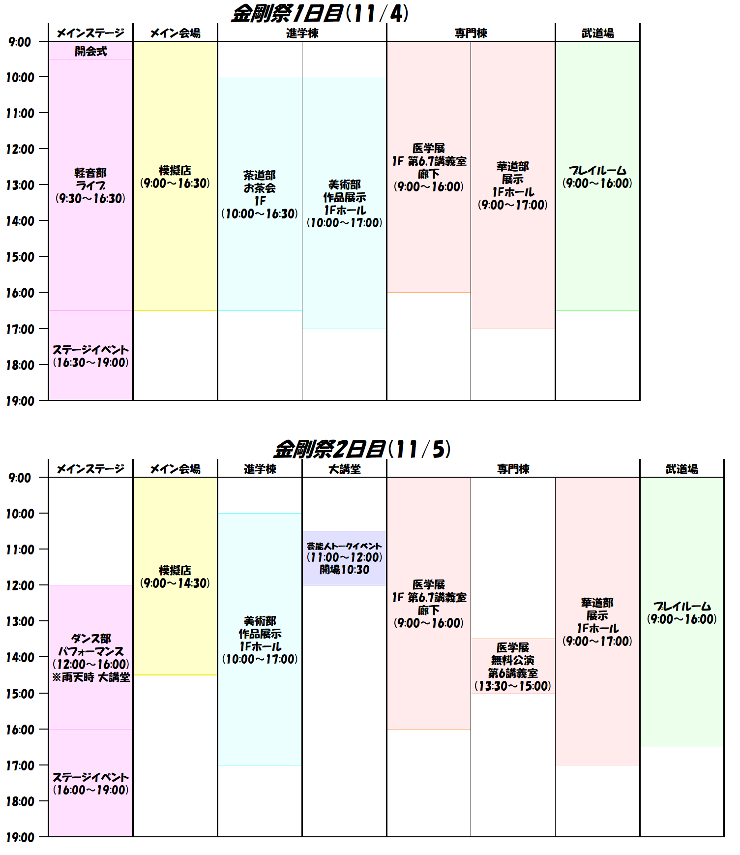 タイムテーブル